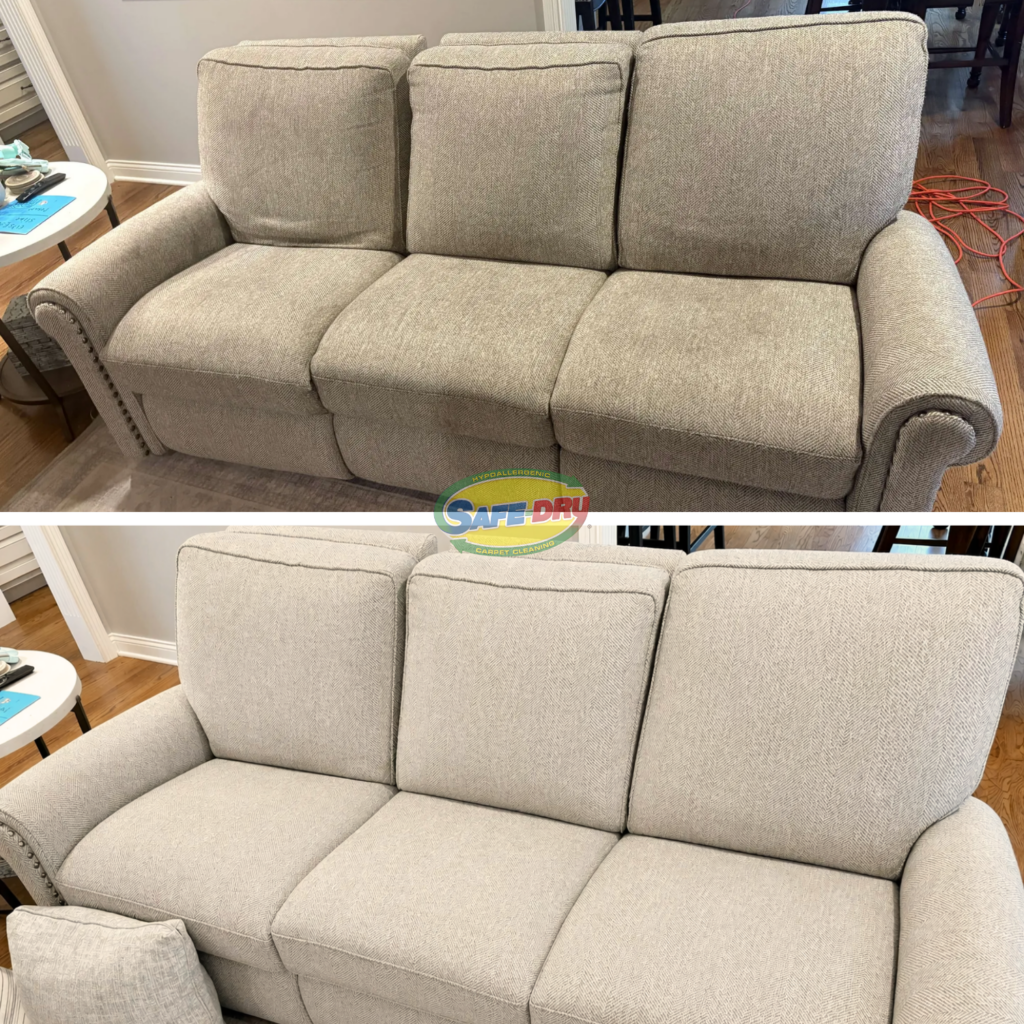 Before and After Upholstery Cleaning